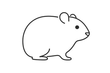 Obraz premium Simple line drawing of a cute hamster isolated on a transparent background