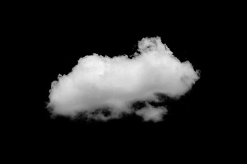 White clouds isolated on black background