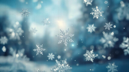 christmas background with snowflakes