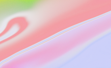 Abstract digital art featuring bold red and deep blue geometric patterns with vibrant green accents