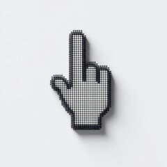 Obraz premium Pixelated Pointer Finger Cursor On White Background
