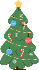 Festive Christmas Tree with Ornaments