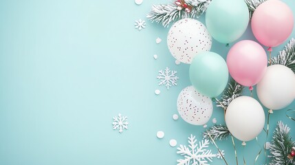 Winter Holiday Celebration with Balloons
