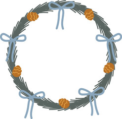 Christmas Wreath with Pinecones