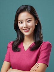 Fototapeta premium Portrait of Professional Woman News Anchor
