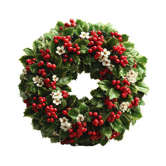 Christmas wreath on a transparent background. For decoration in the Christmas and New Year style, symbolizing the warmth and comfort of the winter holidays.