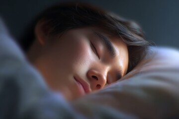 Portrait of a Man Sleeping Calmly and Blissfully