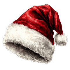 Santa Claus's red hat on a transparent background.