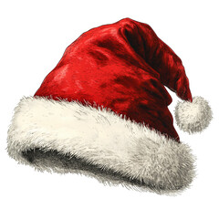 Santa Claus's red hat on a transparent background.