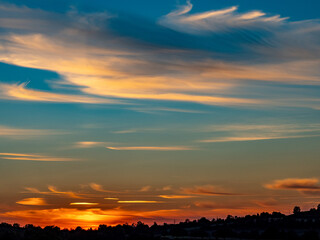 Wolkenhimmel bei Sonnenuntergang