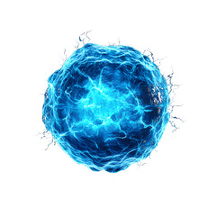 Detailed Glowing Blue Cell Structure on Dark Background for Scientific Presentations