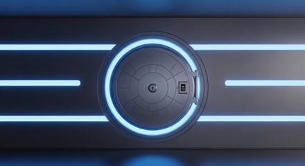 Sleek Round Spaceship Airlock Door