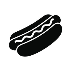 Hot dog vector silhouette
