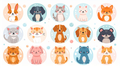 Obraz premium Friendly 3D Bubble Animals