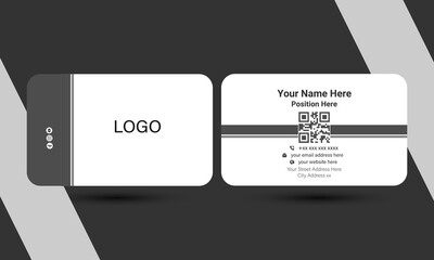 Business Card Design, Minimalist Black and White Business Card Template,Modern Corporate Identity Visiting Card, Professional QR Code Business Card Design, Clean and Stylish Business Card with QR Code