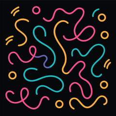 Obraz premium Abstract floral vector pattern with heart and flower shapes in pink and black design