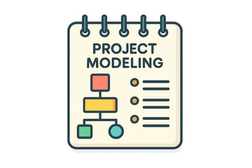 Project modeling planner notebook with flowchart and checklist design  