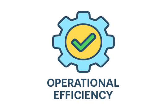 Operational efficiency gear with check mark and gear symbol  