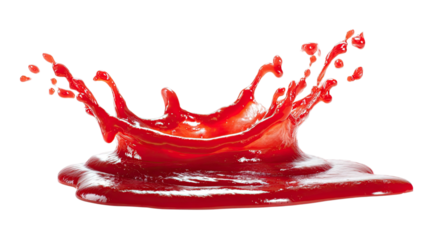 Ketchup splash red sauce liquid condiment food topping burst texture cooking ingredient drip element isolated on white background