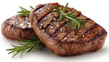 Two Grilled Steak with Fresh Rosemary