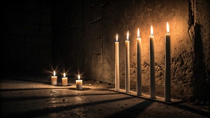 burning candles in church