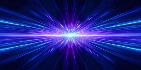 Fototapeta premium Futuristic abstract neon light speed rays in blue and pink colors, glowing energy motion background representing technology, sci-fi, and digital data flow