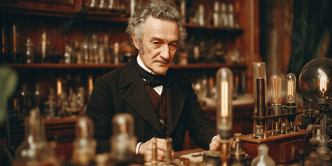 Italian physicist Alessandro Volta explores early electricity concepts in laboratory setting