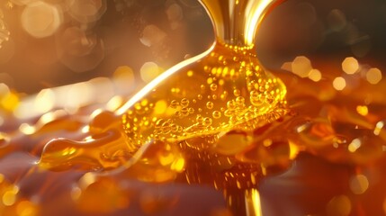 Golden liquid pours into a glass, playing with light and bubbles — for advertising alcoholic beverages, restaurant menus, and festive events.