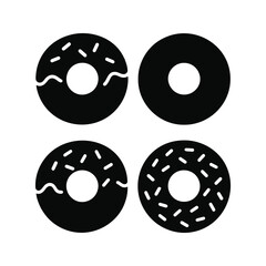 Fototapeta premium Two donut silhouettes, one with sprinkles, one plain.