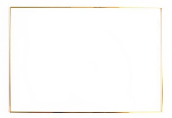 Obraz premium Elegant, thin, gold linear frame on white background, simple, background
