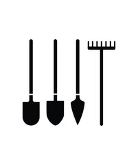 Gardening Tools Silhouette Assortment of Essential Implements for Planting Cultivating and Maintaining a Healthy and Beautiful Garden