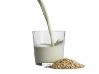 Oat Milk Pouring Glass Healthy Vegan Dairy Free Plant Based Drink