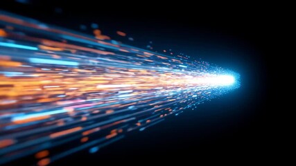 Glowing Energy Trail: A vibrant, dynamic display of luminous energy streaks across a dark expanse, symbolizing speed, data transfer, and futuristic innovation. - Powered by Adobe