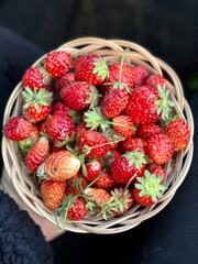 strawberries in a basket
