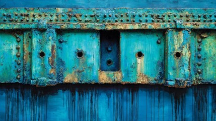 Oxidized metal surfaces with acid to make some corrosion effect or rustic finishes with blue metal surfaces. This effect is well known and widely used in industrial architecture or industrial interior