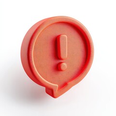Red Rounded Speech Bubble Icon With Exclamation Point