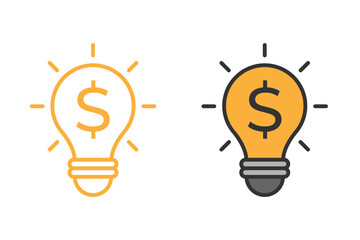 Two lightbulb ideas with a dollar sign inside them.