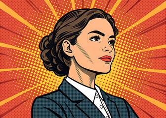 Handsome young man in a red shirt and smiles in the office