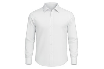 Crisp white dress shirt, business formal wear isolated on transparent background.