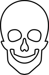 Human skull skeleton icon isolated on transparent background in black style, anatomy cranium head bones medical illustration vector design graphic element.