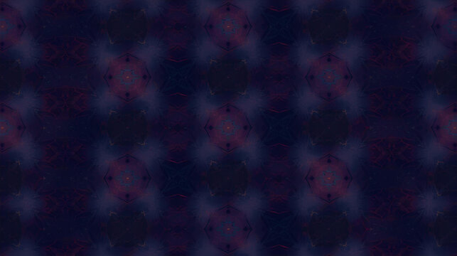 Dark abstract seamless pattern with blurred blue and red geometric shapes creating a mysterious and atmospheric background texture. - Powered by Adobe
