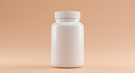 White Plastic Bottle Mockup for Pills, Supplements, or Liquids