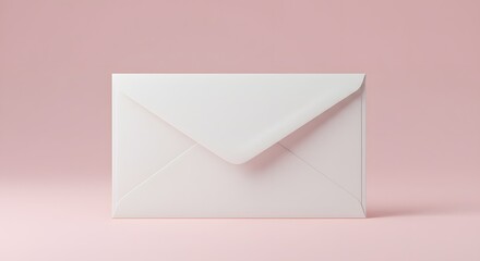 White Envelope on Pink Background - Minimalist Communication Concept