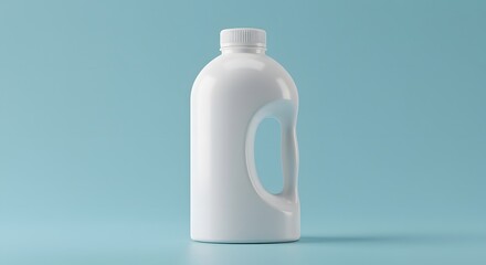 White Plastic Bottle Mockup on Light Blue Background