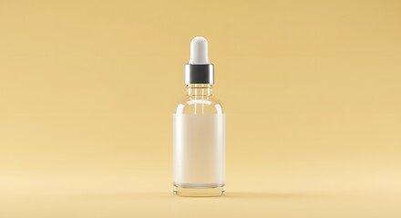 Clear Glass Dropper Bottle Mockup for Cosmetic Oil or Serum
