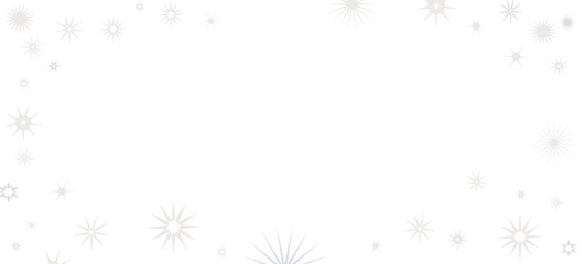 Christmas frame background stars, subtle light grey isolated vector illustration.