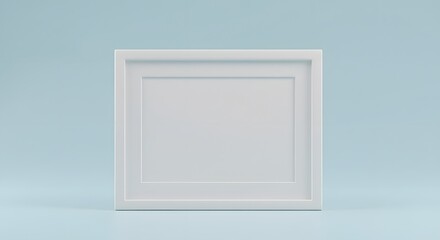 White Square Frame Mockup on Blue Background