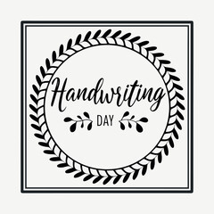 Black color National Handwriting Day Design, Solid White Background (6).eps