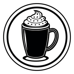 Black color National Hot Chocolate Day Design, Solid White Background (4).eps