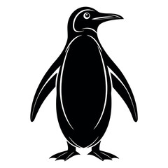 Black color National Penguin Day Design, Solid White Background (2).eps